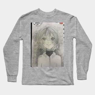 Hand-Drawn Anime Portrait Long Sleeve T-Shirt